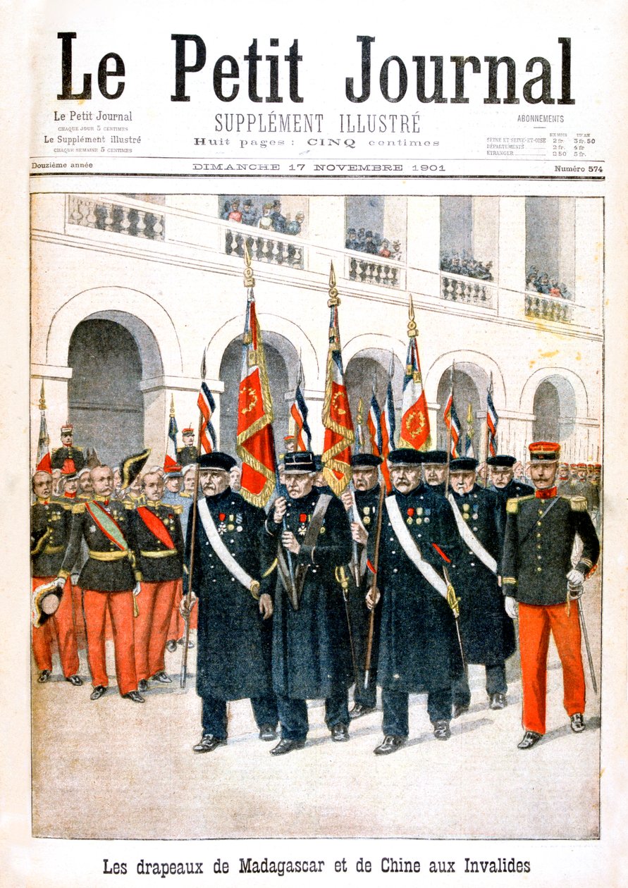 マダガスカルと中国のキャンペーンの旗を掲げたフランスの退役軍人、1901年 作： 不明