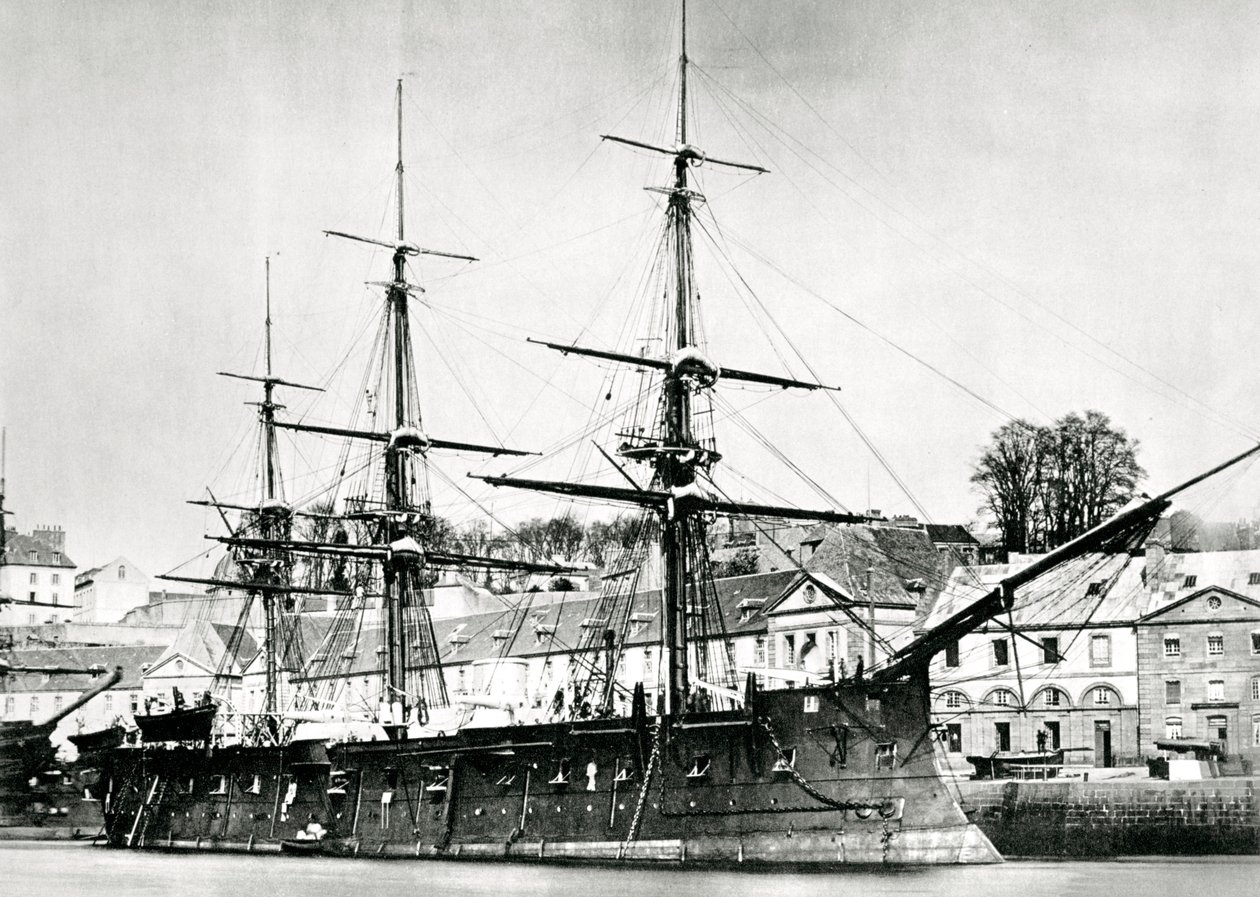 フランス軍艦、海、1868 作： 不明