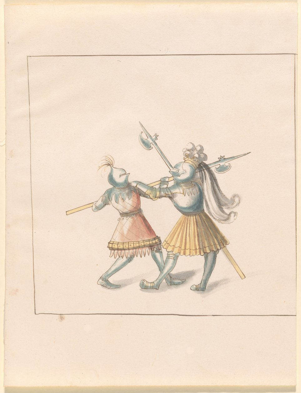 Freydal、マクシミリアン1世皇帝の馬上槍試合とトーナメントの本：戦闘...プレート143、c1515。 作： 不明