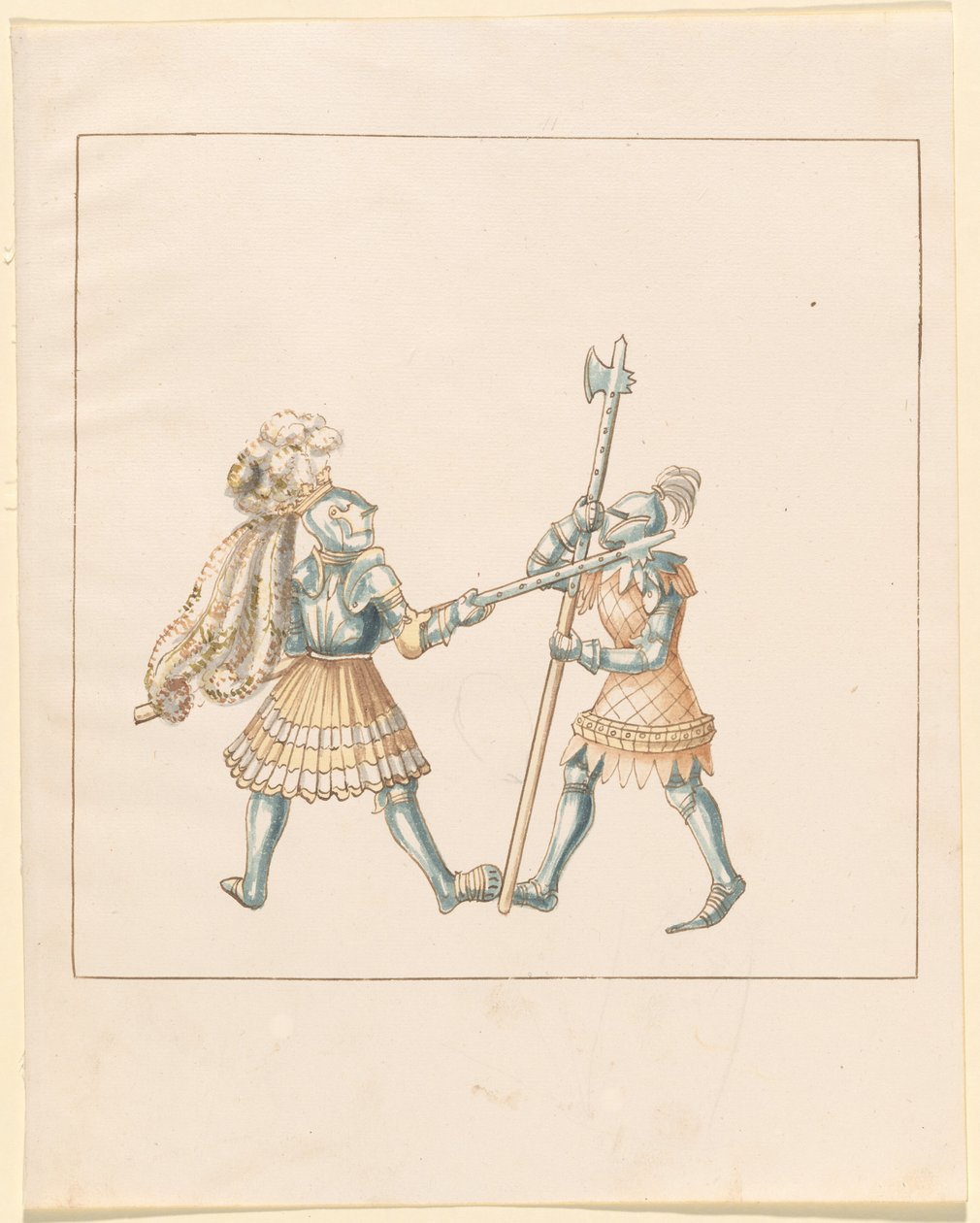 Freydal、The Book of Jousts and Tournament of Jousts and Tournament of Emperor Maximilian I: Combats...Plate 144, c515. 作： 不明