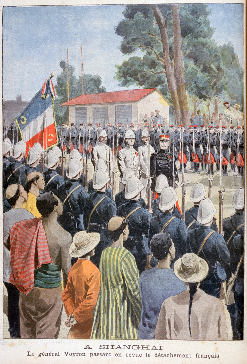 ヴォイロン将軍、フランス軍の見直し、上海、1900 作： 不明