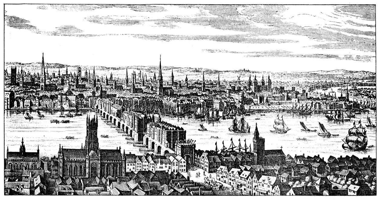 ロンドンの概観、1666、1909 作： 不明