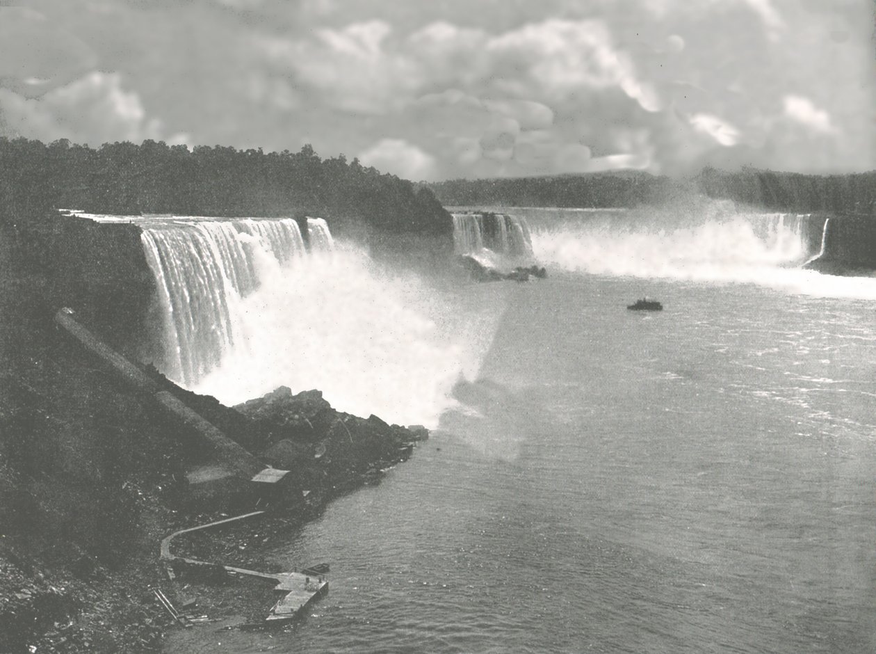 ナイアガラフォールズの全景、1895年。 作： 不明