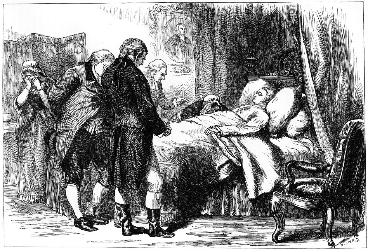 ジョージワシントン、死の床、アメリカバージニア州、マウントバーノン、1799年c1880 作： 不明