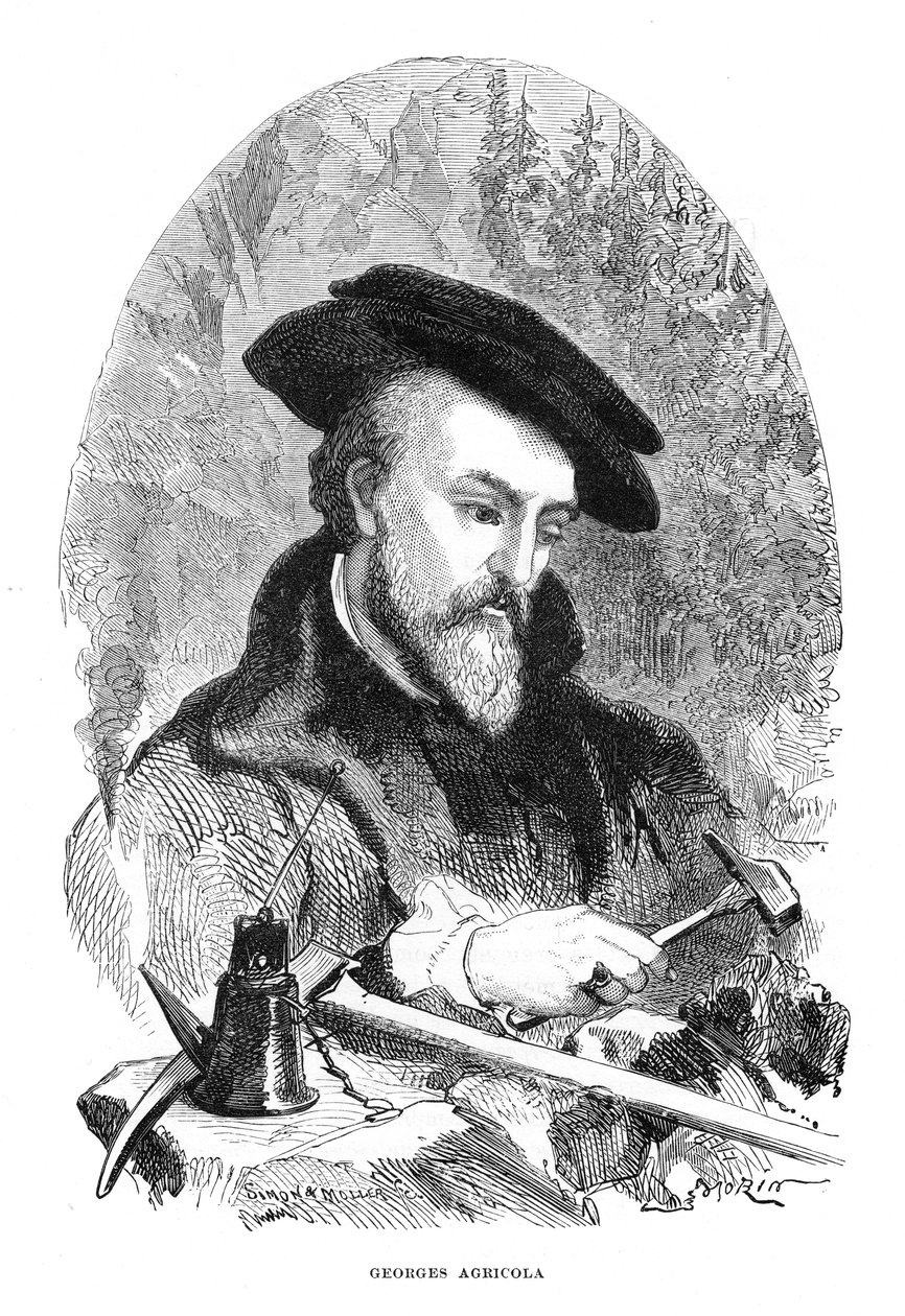Georgius Agricola、16世紀ドイツの医師、鉱物学者、冶金学者 作： 不明