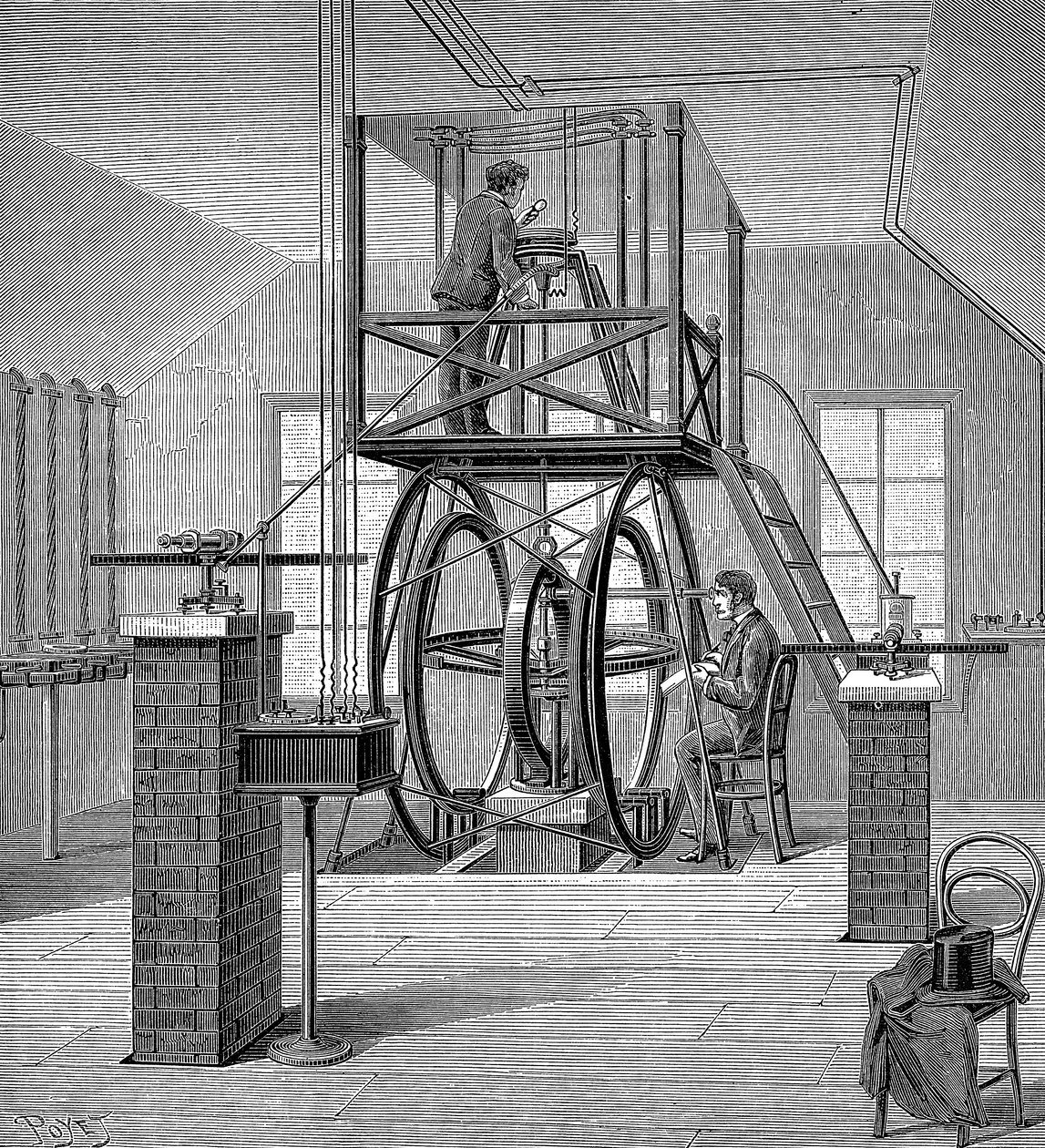 物理学研究所のジャイアント検流計、コーネル大学、ニューヨーク、アメリカ、1886 作： 不明