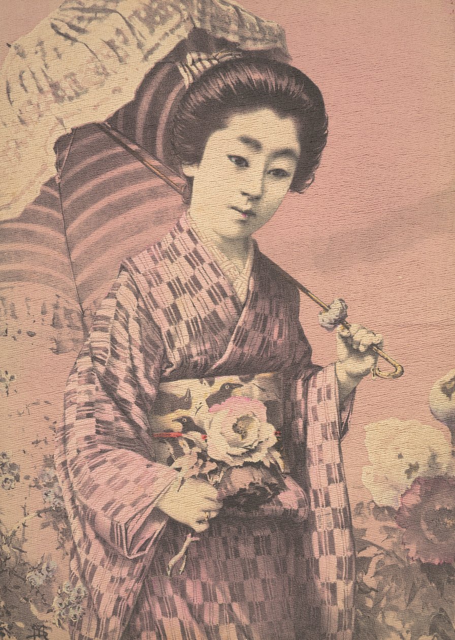 日傘をさす少女、カリフォルニア州。 1900年 作： 不明