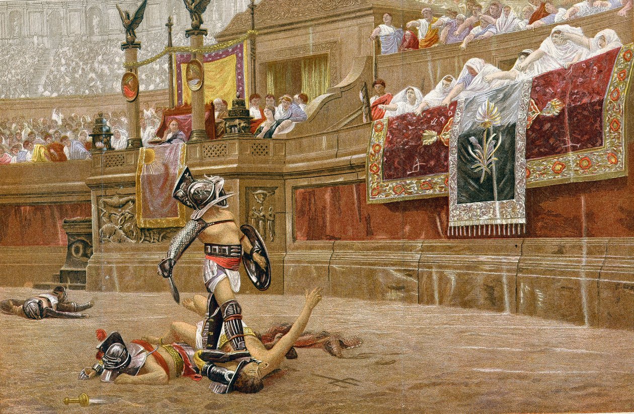 ローマの闘技場の剣闘士 作： 不明