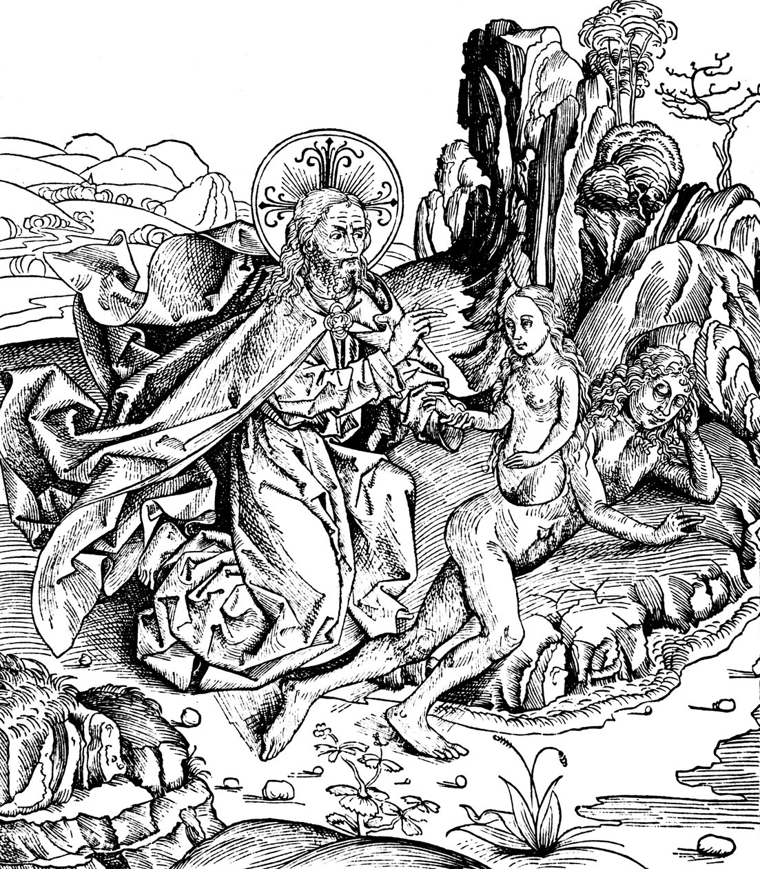 1493年にアダムスリブからイブを創造した神 作： 不明
