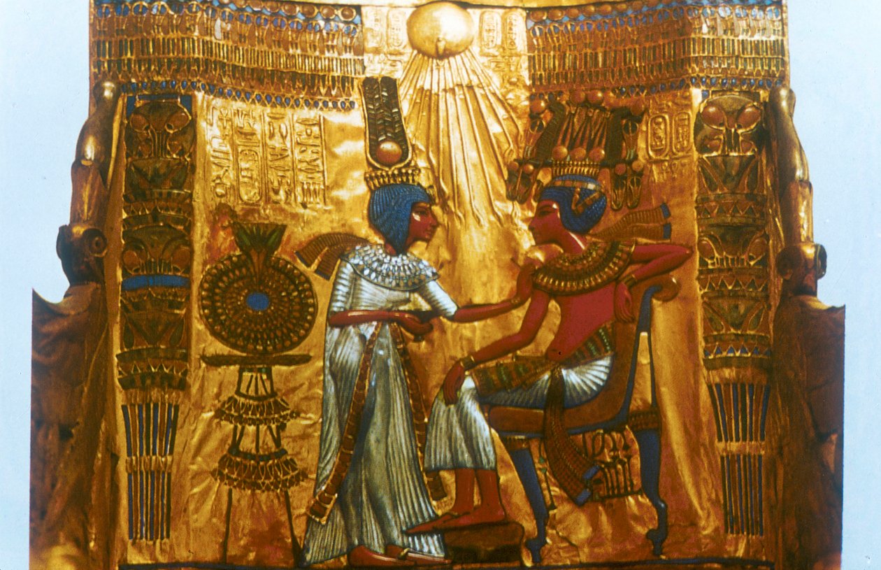 ツタンカーメンの黄金の王位、古代エジプト、18王朝、新王国、紀元前14世紀 作： 不明