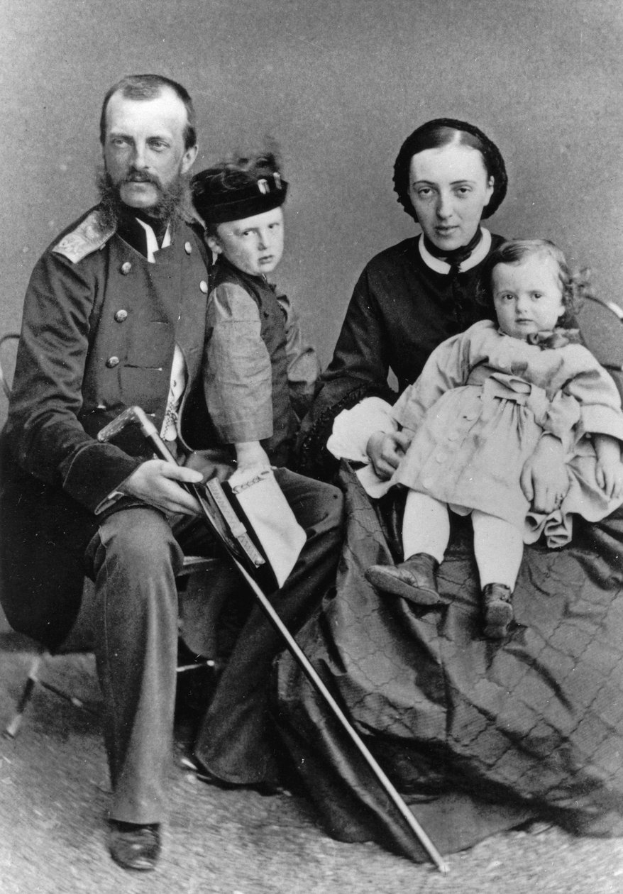 ロシアの大公ミハエル・ニコラエビッチとその家族、c1862-c1862 作： 不明