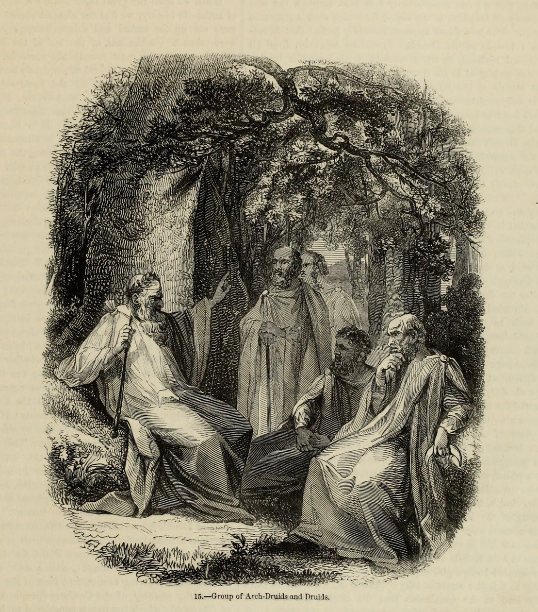 ArchdruidsとDruidsのグループ 『Old England：A Pictorial Museum』（1845年）の本から 作： 不明