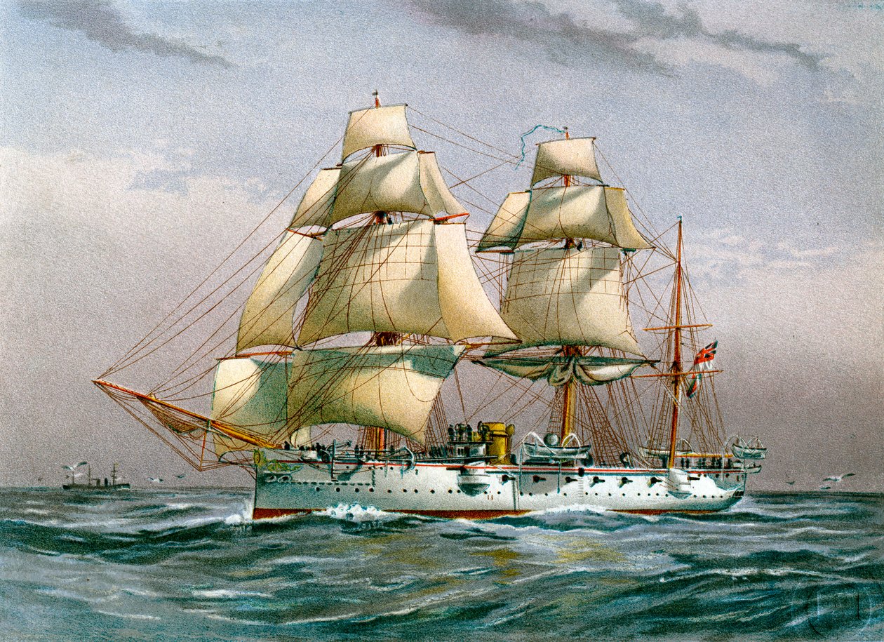 HMSカリオペ、ロイヤルネイビー3等巡洋艦、c1890-c1893 作： 不明