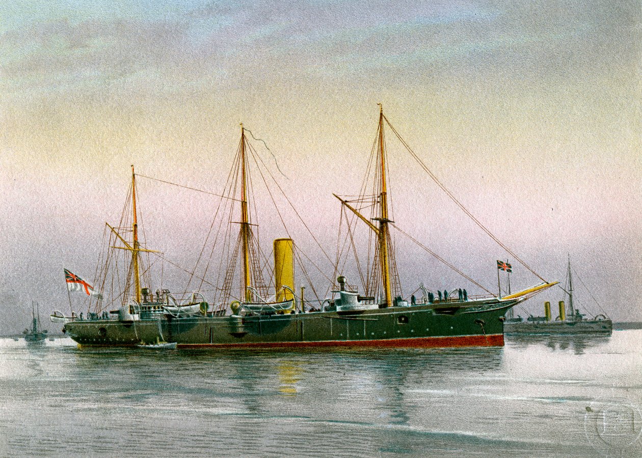 HMSモホーク、イギリス海軍3等巡洋艦、c1890-c1893 作： 不明