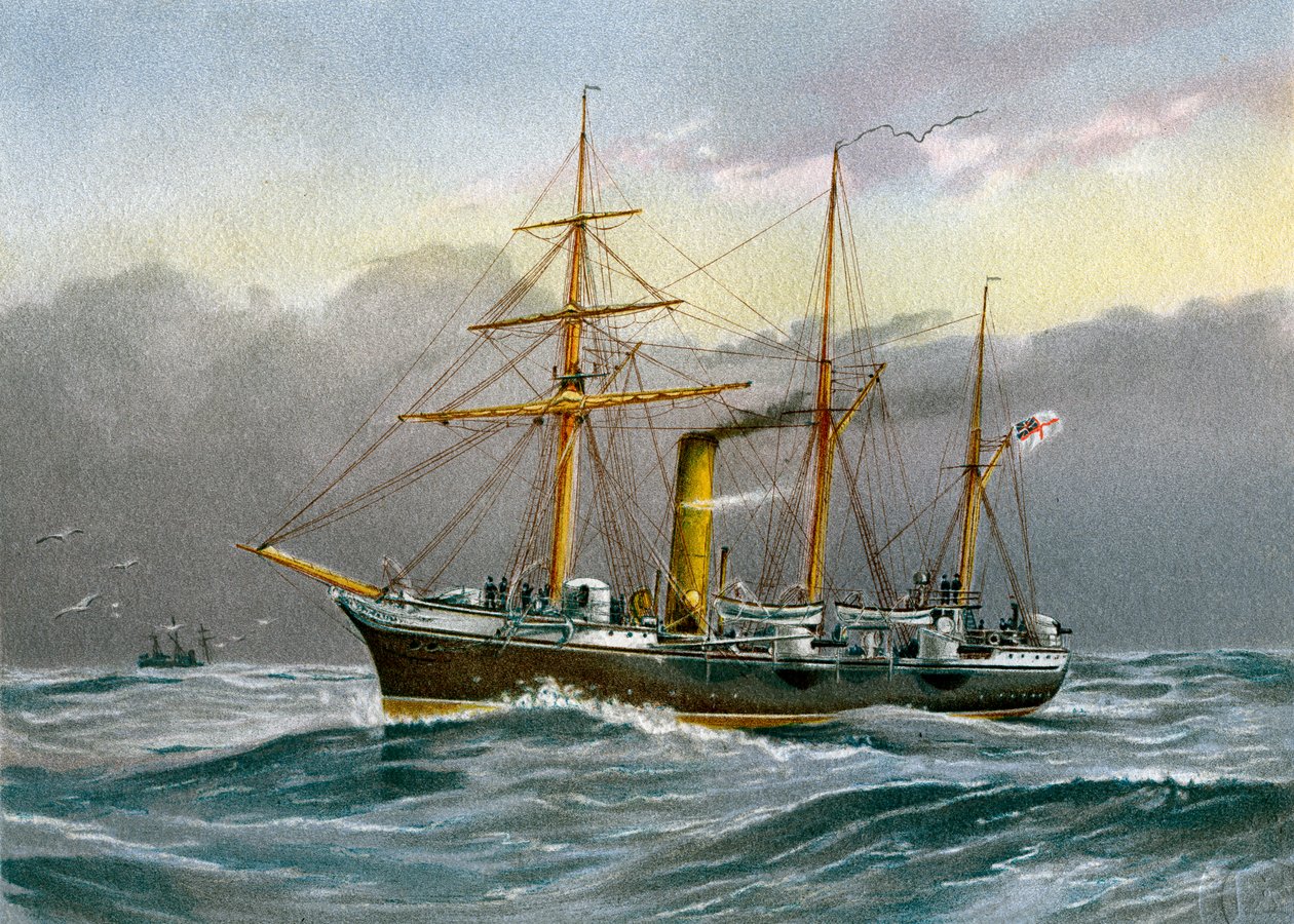 HMS Nymphe、Royal Navy sloop、c1890-c1893 作： 不明