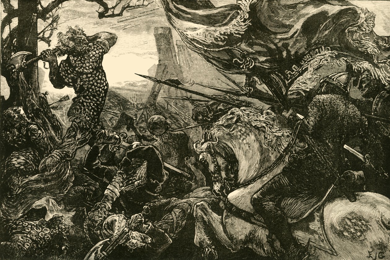 ヘイスティングスの戦いでのハロルド、1066年、1890年。 作： 不明
