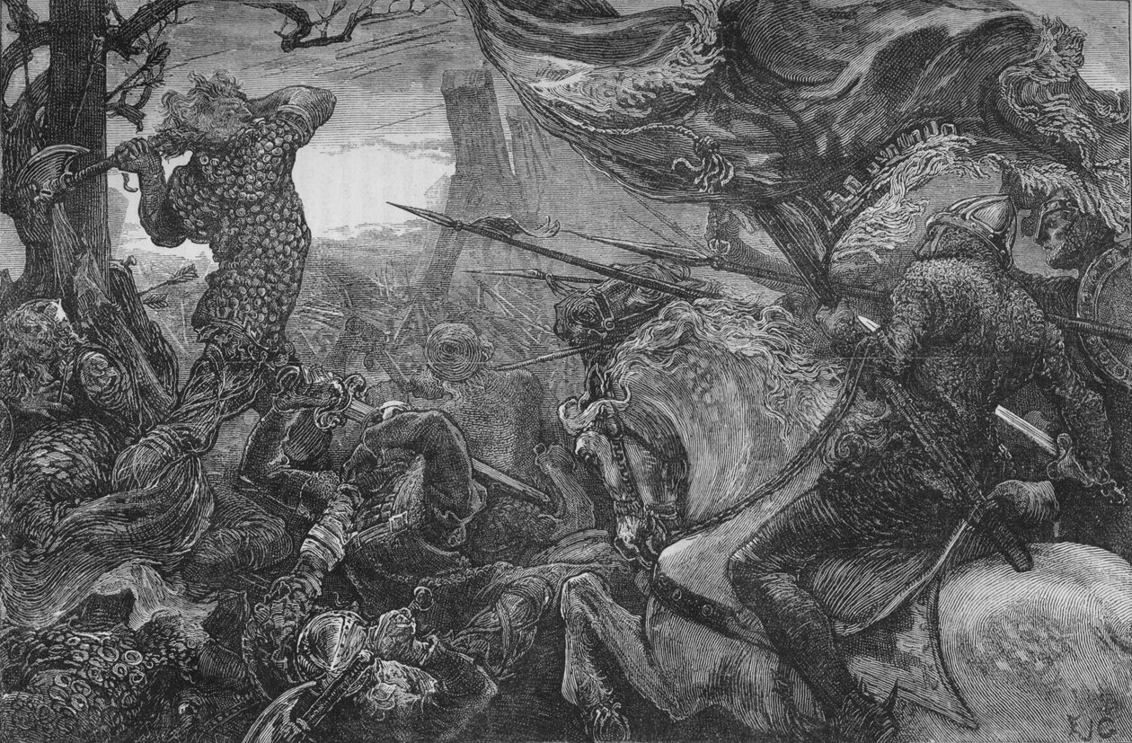 ヘイスティングスの戦いでのハロルド、1066年、c1880 作： 不明
