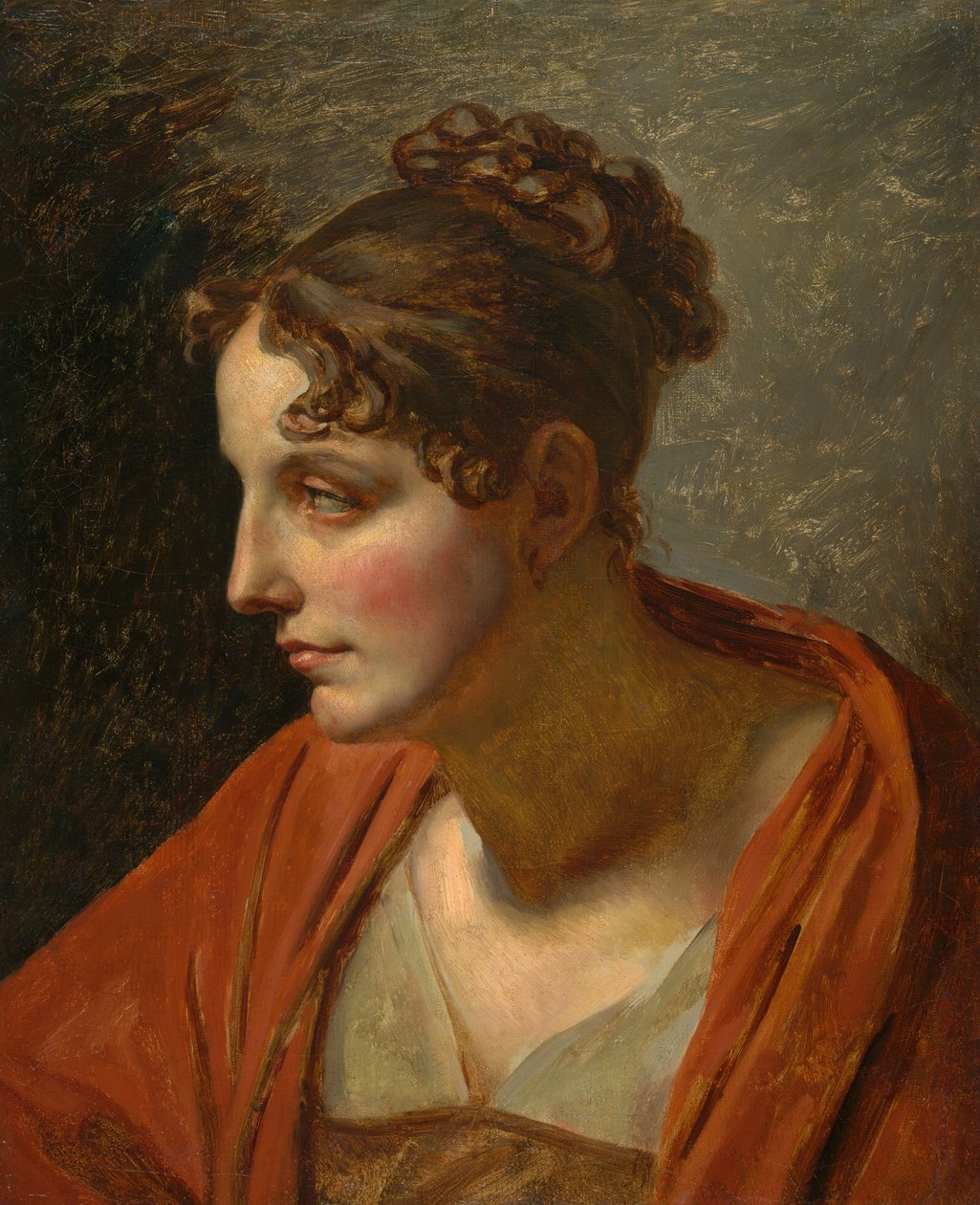 女性の頭、c。 1810年。 作： 不明