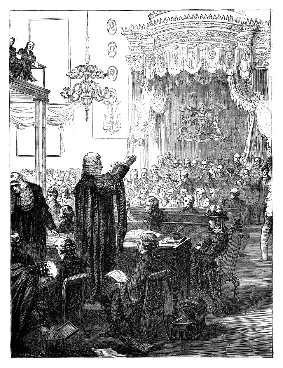 キャロライン女王の裁判中の防衛のためのヘンリーブロアムスの演説、1820年c1895 作： 不明