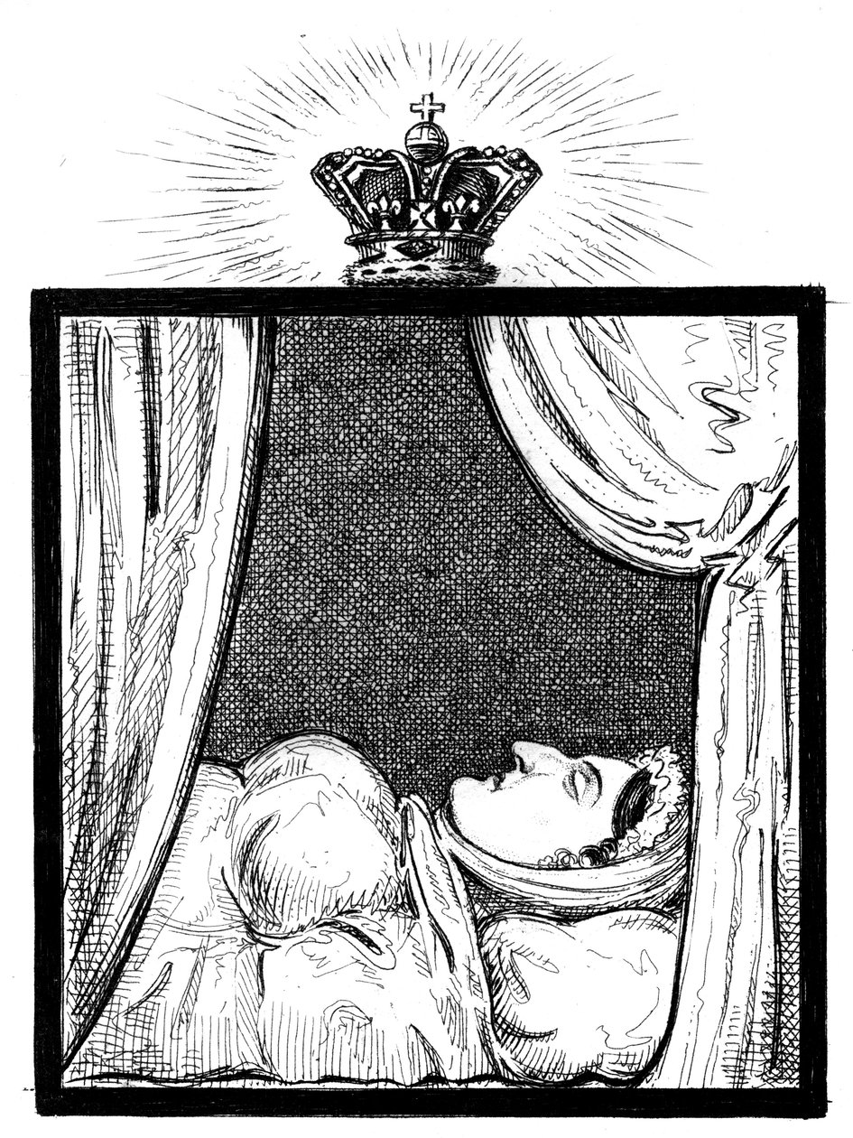 彼女の死後数時間後に現れたキャロライン女王陛下、c1821 作： 不明