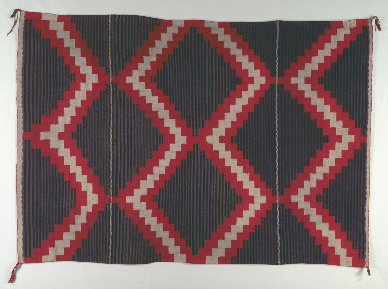 モキモキストライプのハベルリバイバルスタイルのラグ、c。 1890-1910。 作： 不明