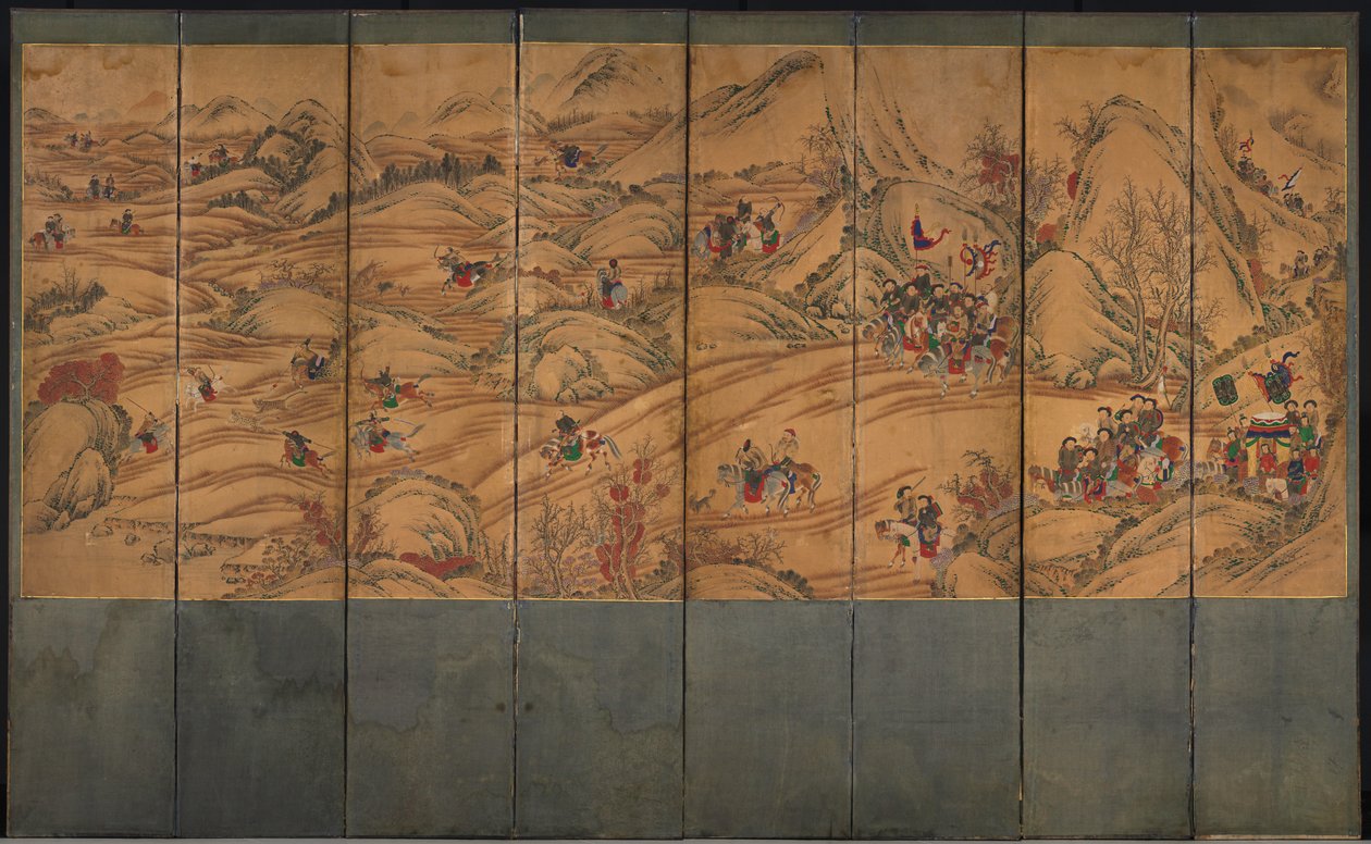 狩猟シーン、1800年代。 作： 不明