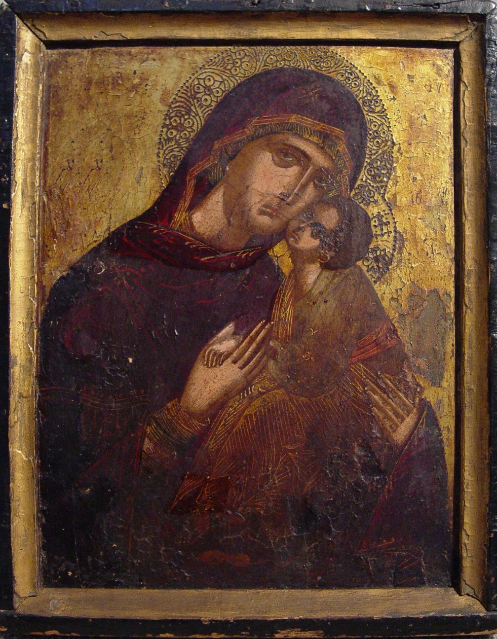 聖母子のイコン、c. 1500。 作： 不明