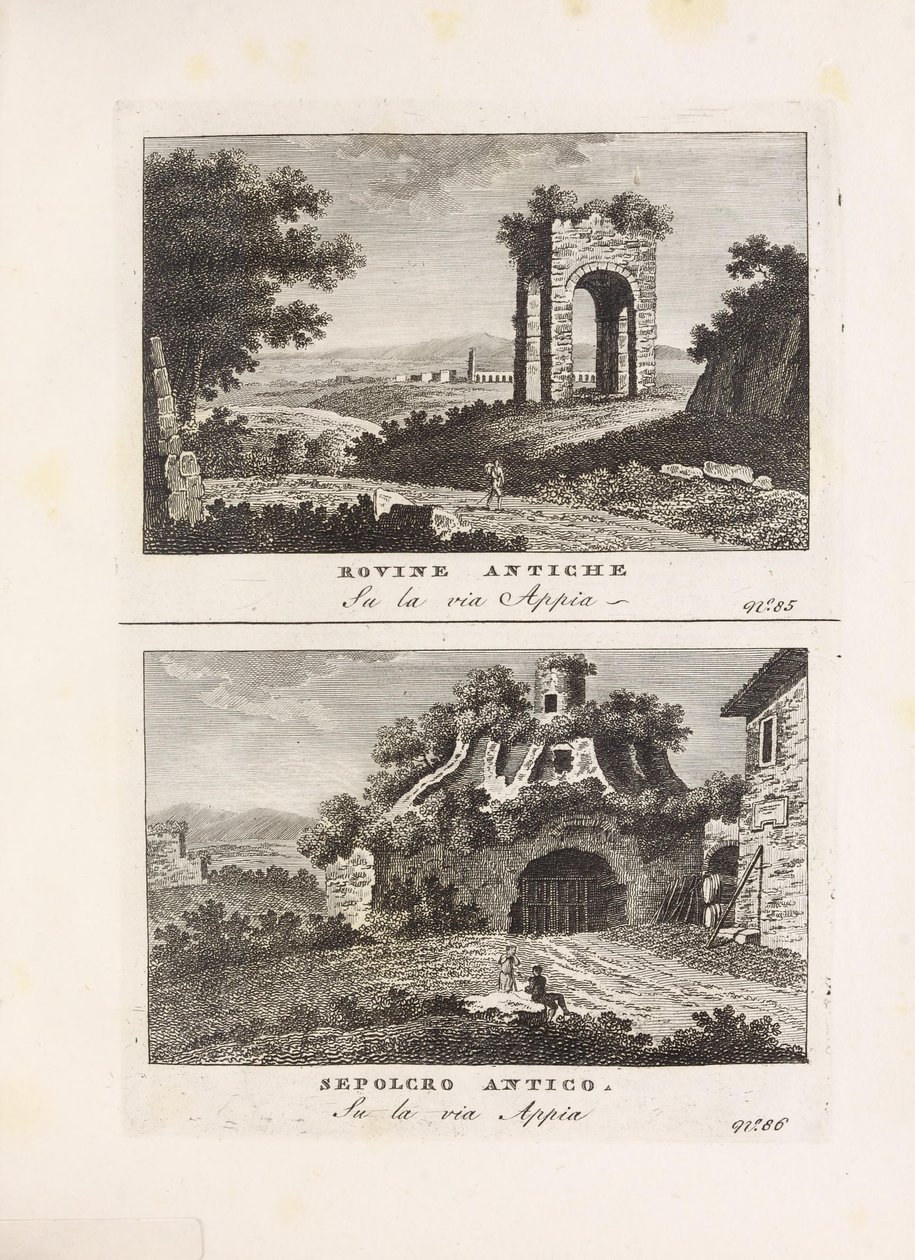 Vedute antiche e modne le piú interessanti della città di Roma av ukjent forfatter og utgitt at Presso Venanzio Monaldini, Stefano Piale in Piazza di Spagna (en, [ca 1820]) の挿絵。 作： 不明