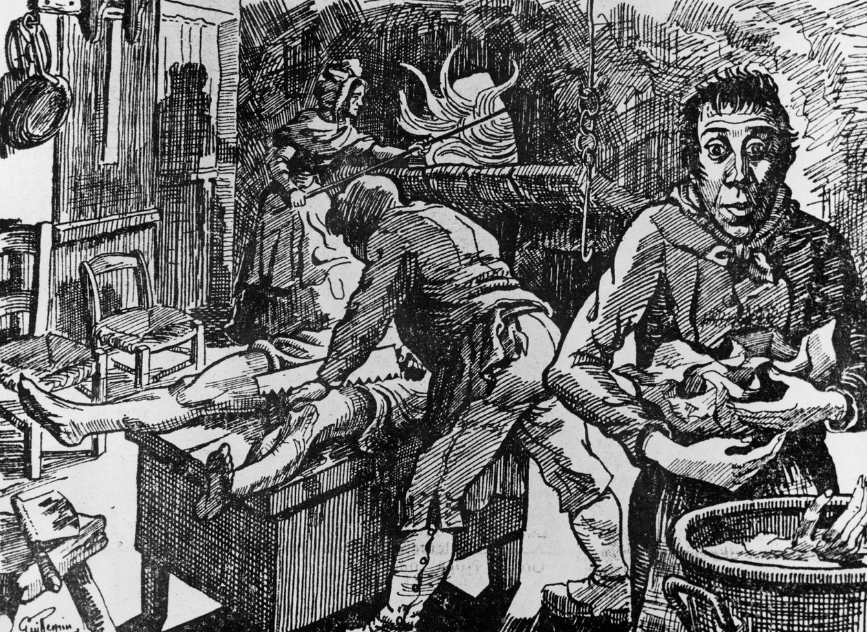 1807年から1833年にかけて行われた犯罪で有名なペイルベイユの宿屋「赤い宿屋」では、被害者を切り刻んだ後、マーティン夫妻と使用人のジャン・ロシェットがオーブンに入れていたことが刻まれています。 作： 不明