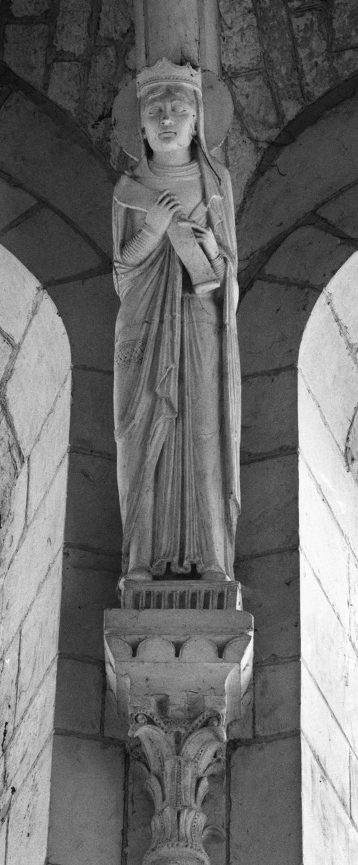 弾頭落下で、旧約聖書の女王。匿名の彫刻。Collegiale Saint Sylvain, Levroux (Indre) 作： 不明