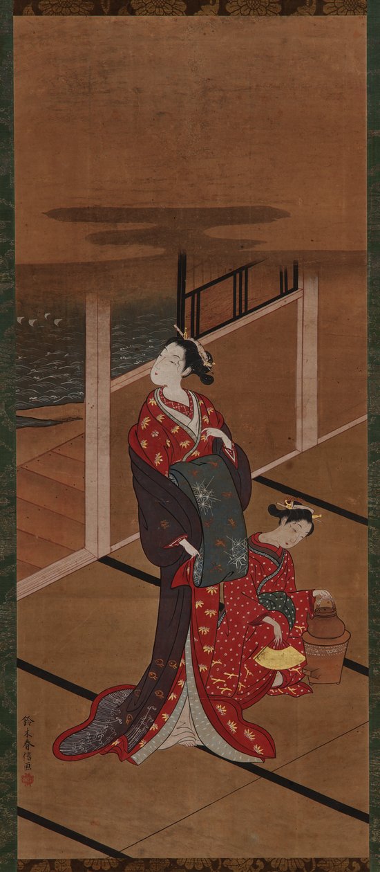 Interior: A Yujo and an Attendant Heating Water, Edo period, 1615-1868. 作： 不明