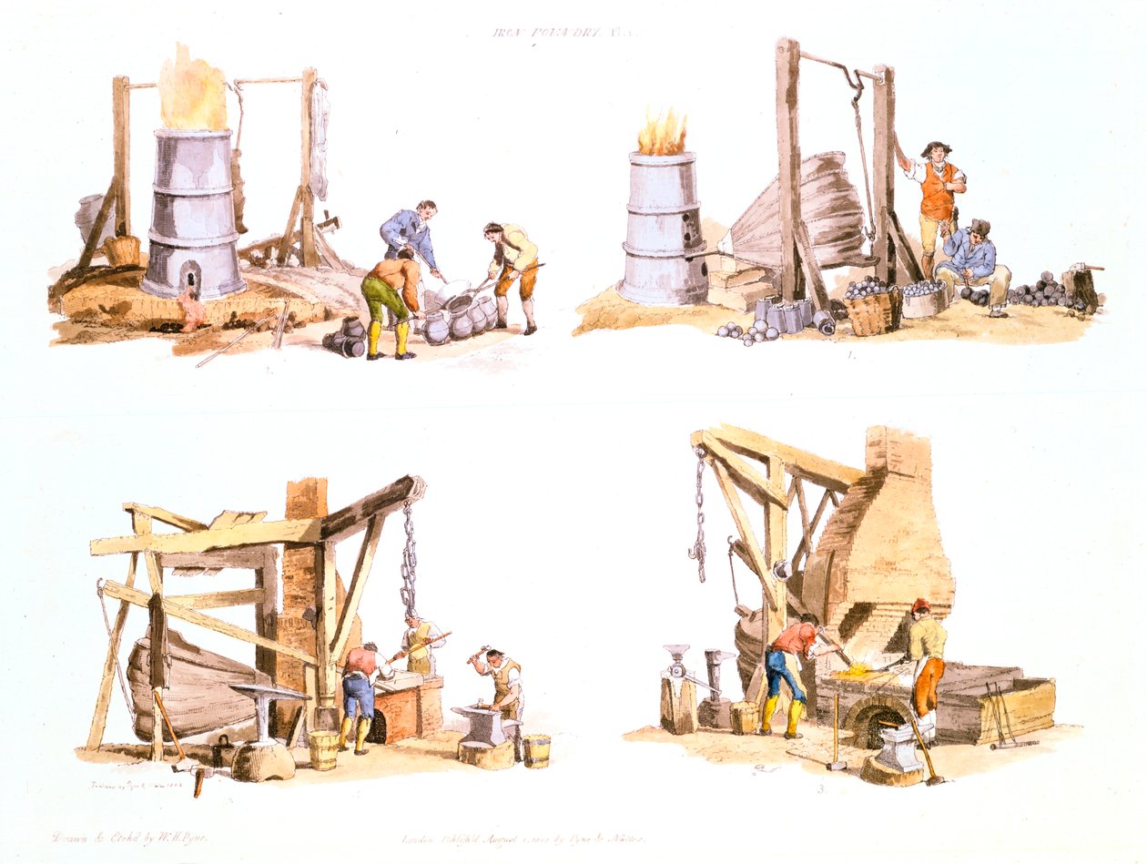 鉄鋳物工場、1802 作： 不明