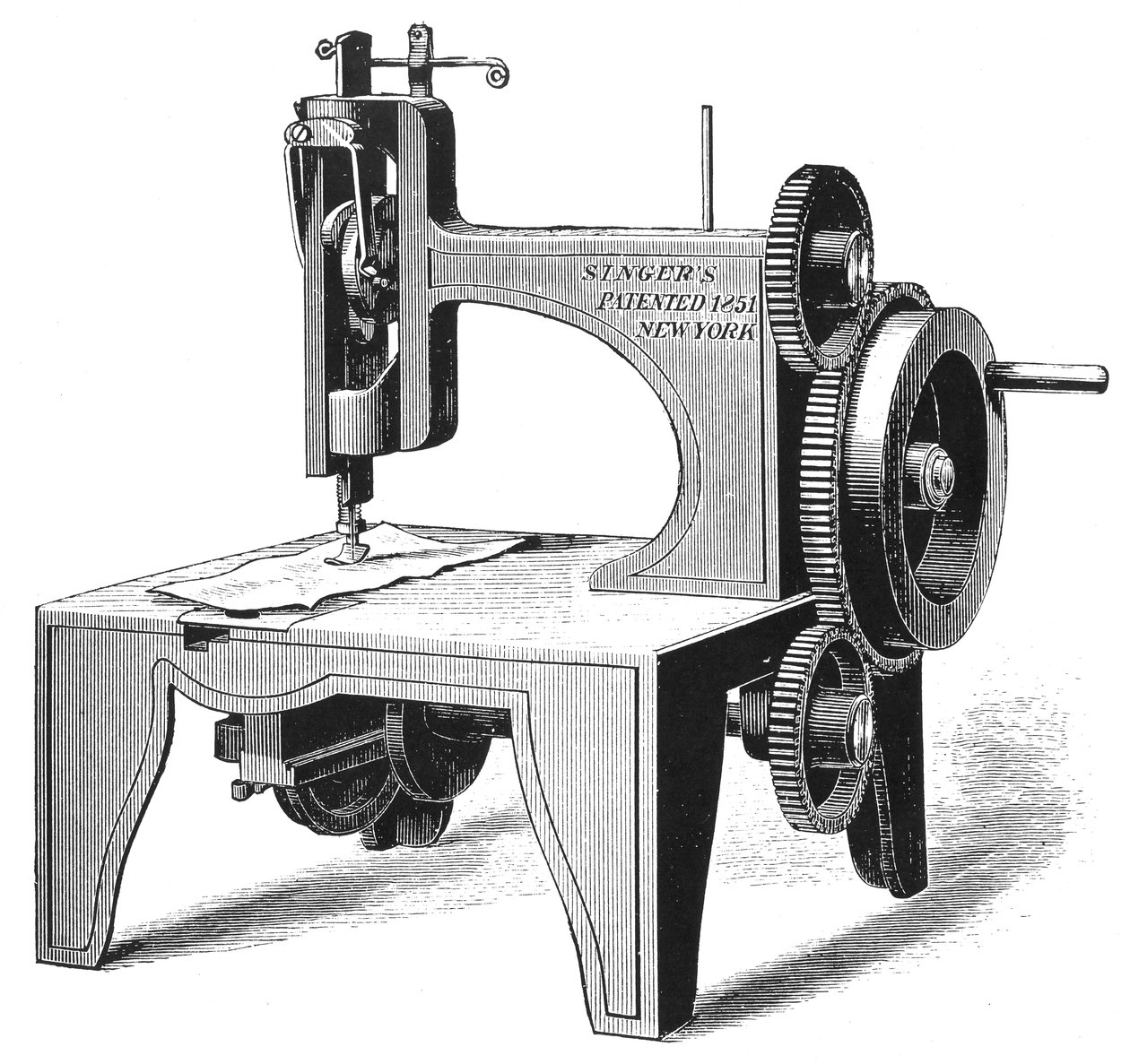 アイザックメリットシンガーズが1851年に特許を取得した1880年の最初のミシン 作： 不明