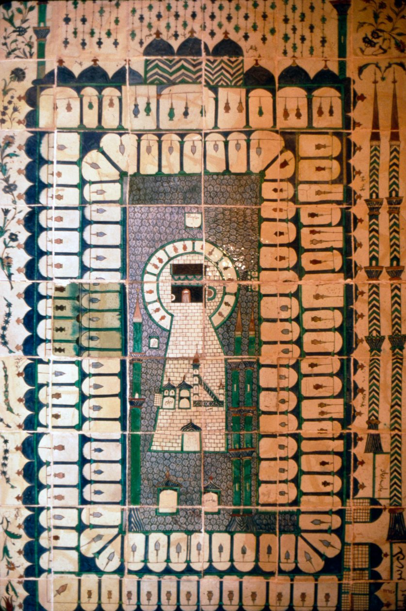 メッカカバのカスバを示すイスラムタイル、1668年 作： 不明