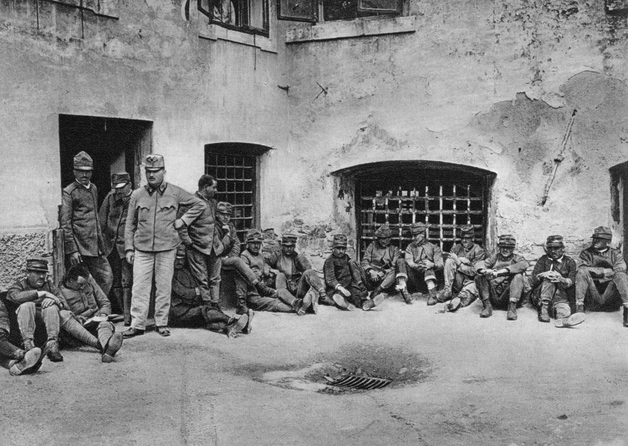 1915年の第一次世界大戦、リュブリャナライバッハ城のイタリア人囚人 作： 不明
