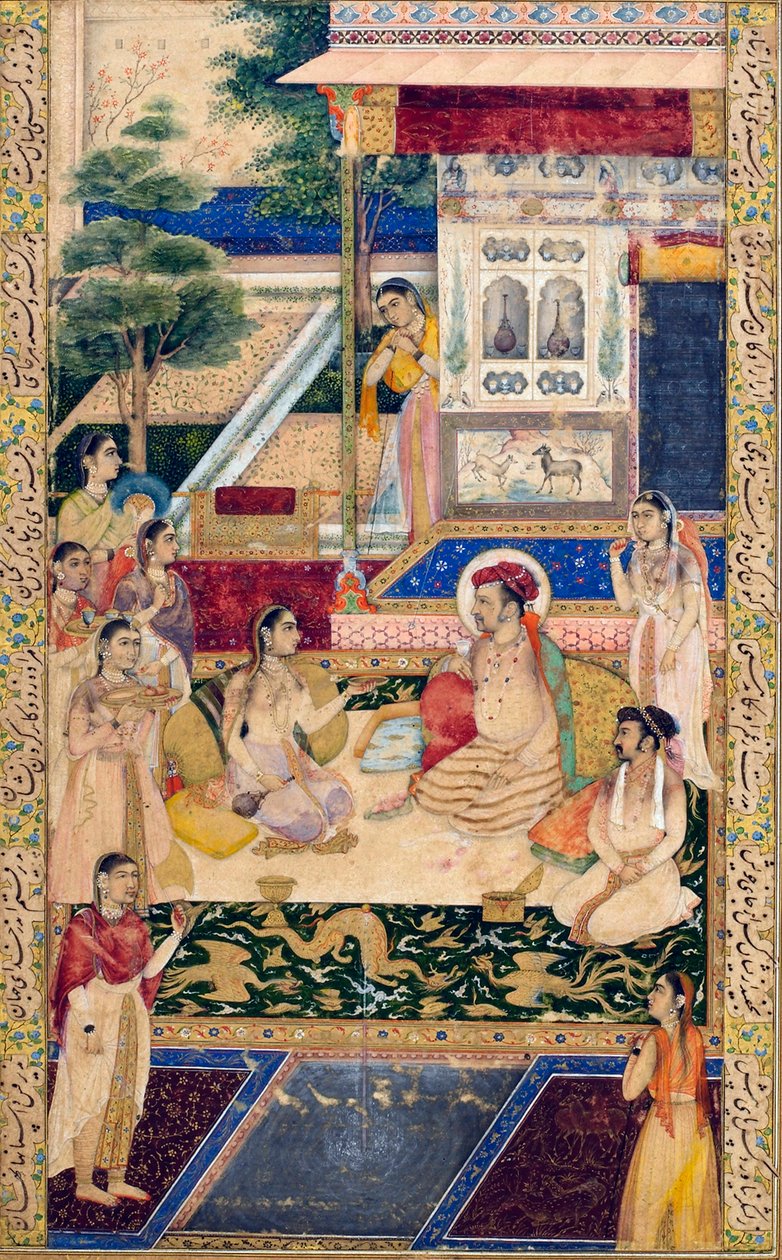 ジャーハンギールとクルラム王子とヌルジャーハン、c1624-1625 作： 不明