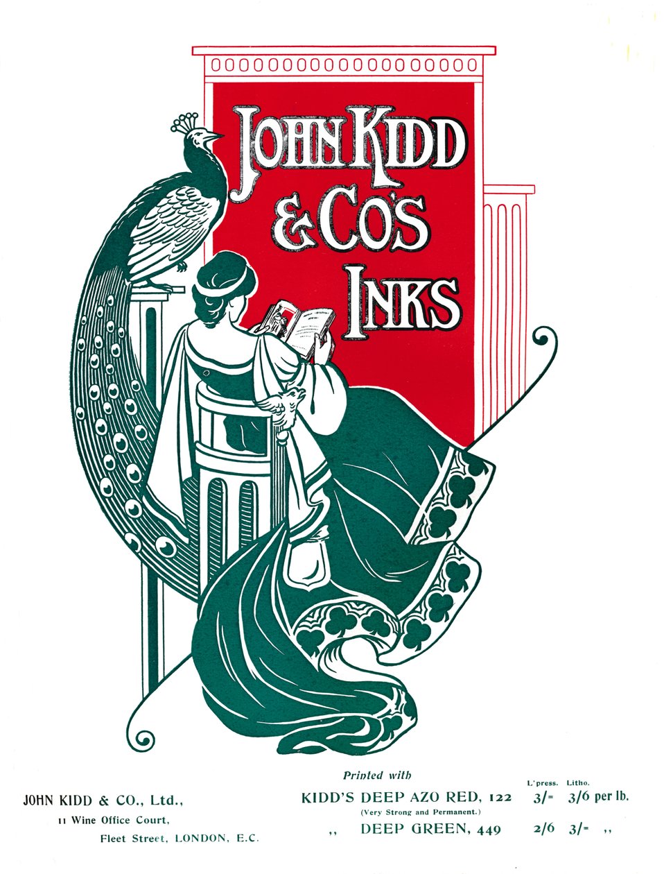 John Kidd＆Cos Inks advert、1907 作： 不明