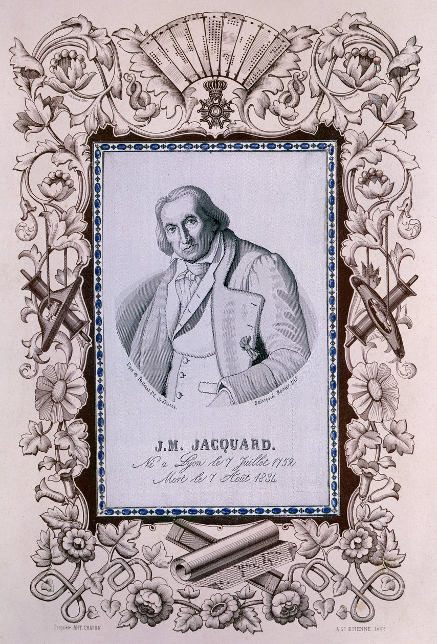 Joseph-Marie Jacquard、ジャカード織機の発明者、c1850 作： 不明