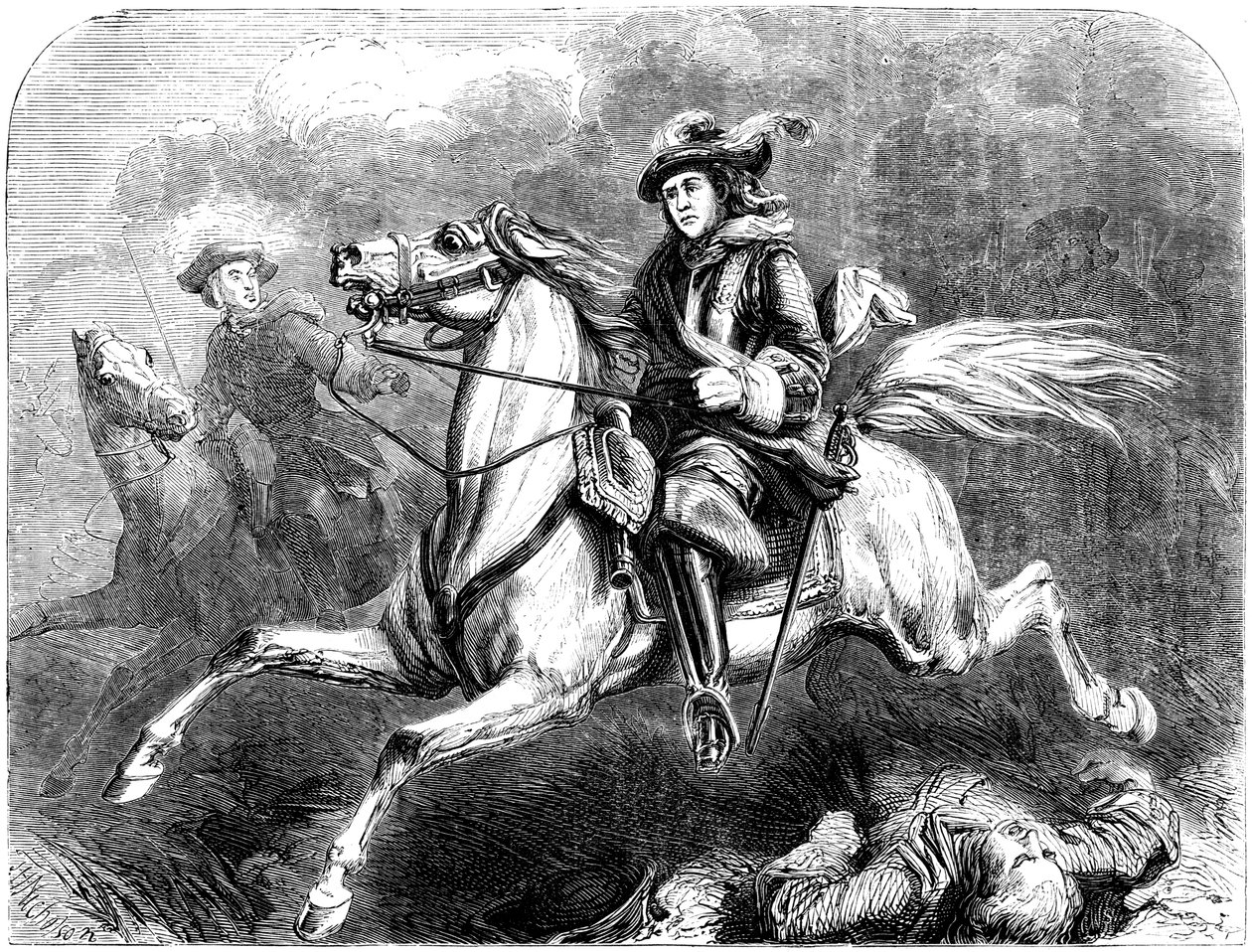 1743年、デッティンゲンの戦いでジョージ2世 作： 不明
