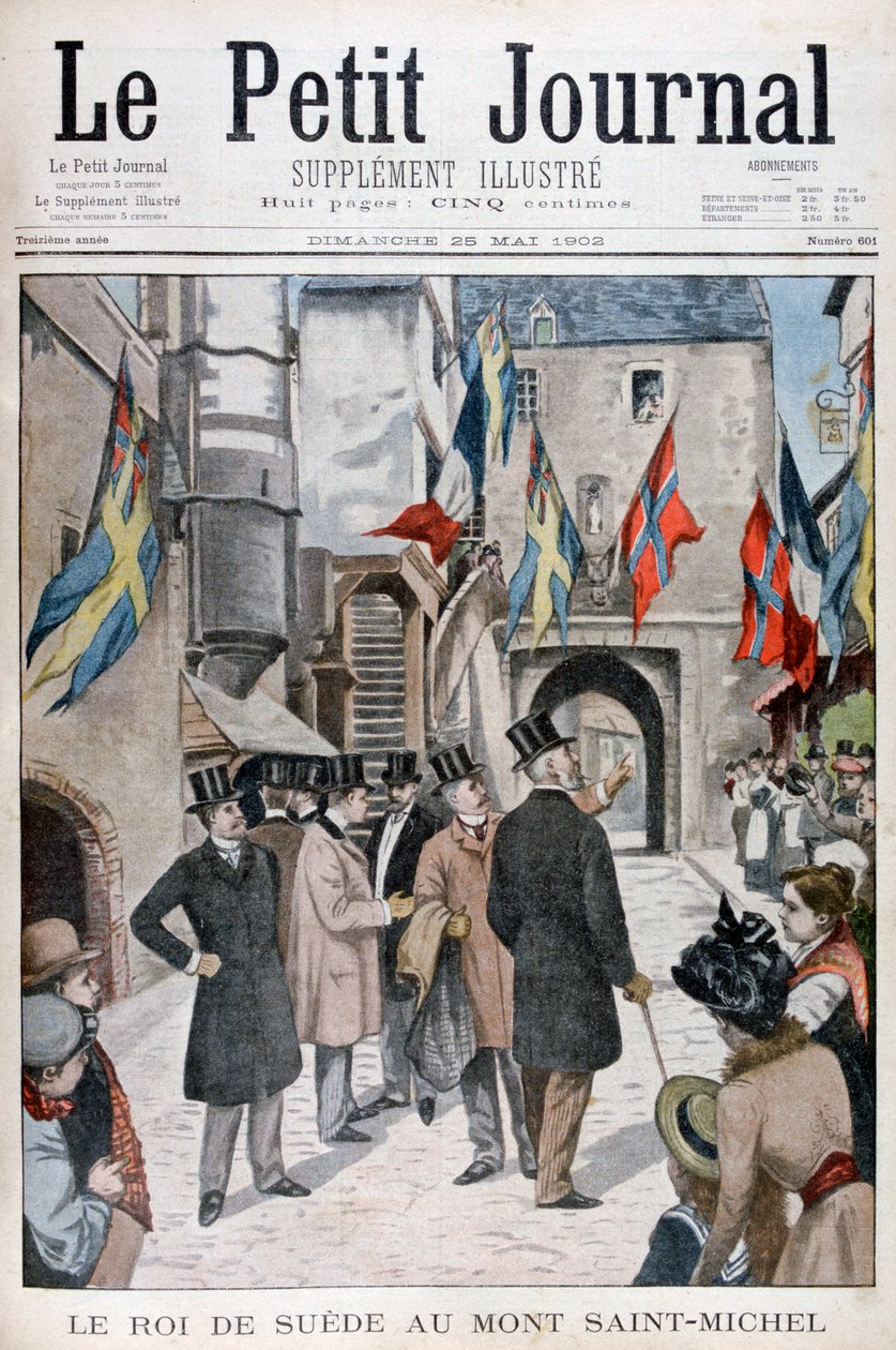 1902年、フランスのノルマンディーのモンサンミシェルを訪れたスウェーデンのオスカー2世 作： 不明