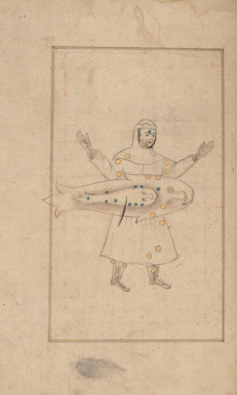 Kitab suwar al-kawakib al-thabita al-Sufi の恒星の画像の本、18 世紀。 作： 不明