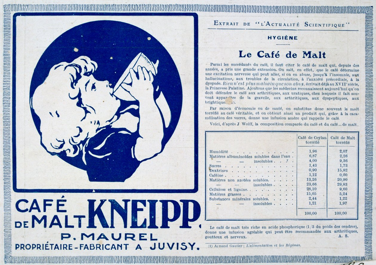 KneippCaféde Malt、広告、1915 作： 不明
