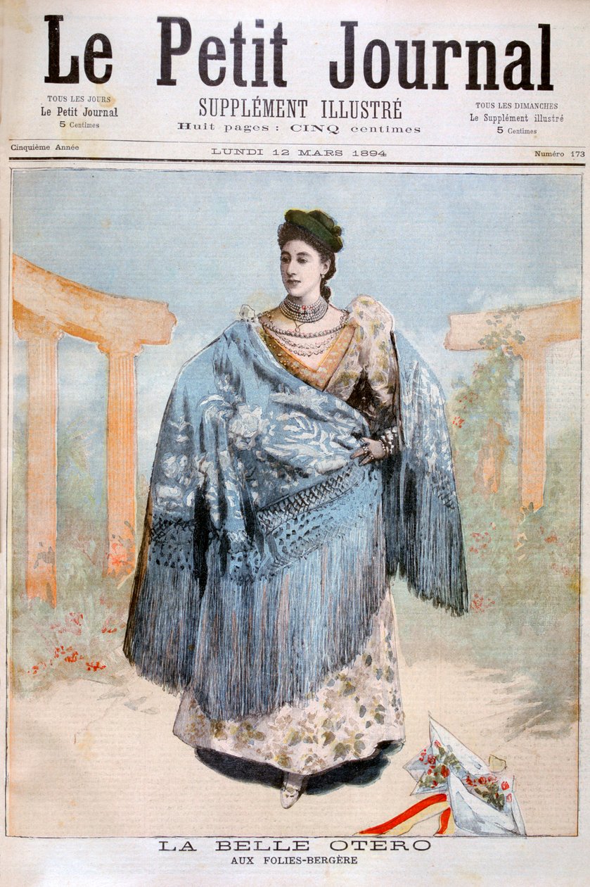 La Belle Otero、スペイン生まれのダンサー、女優、遊女、1894 作： 不明