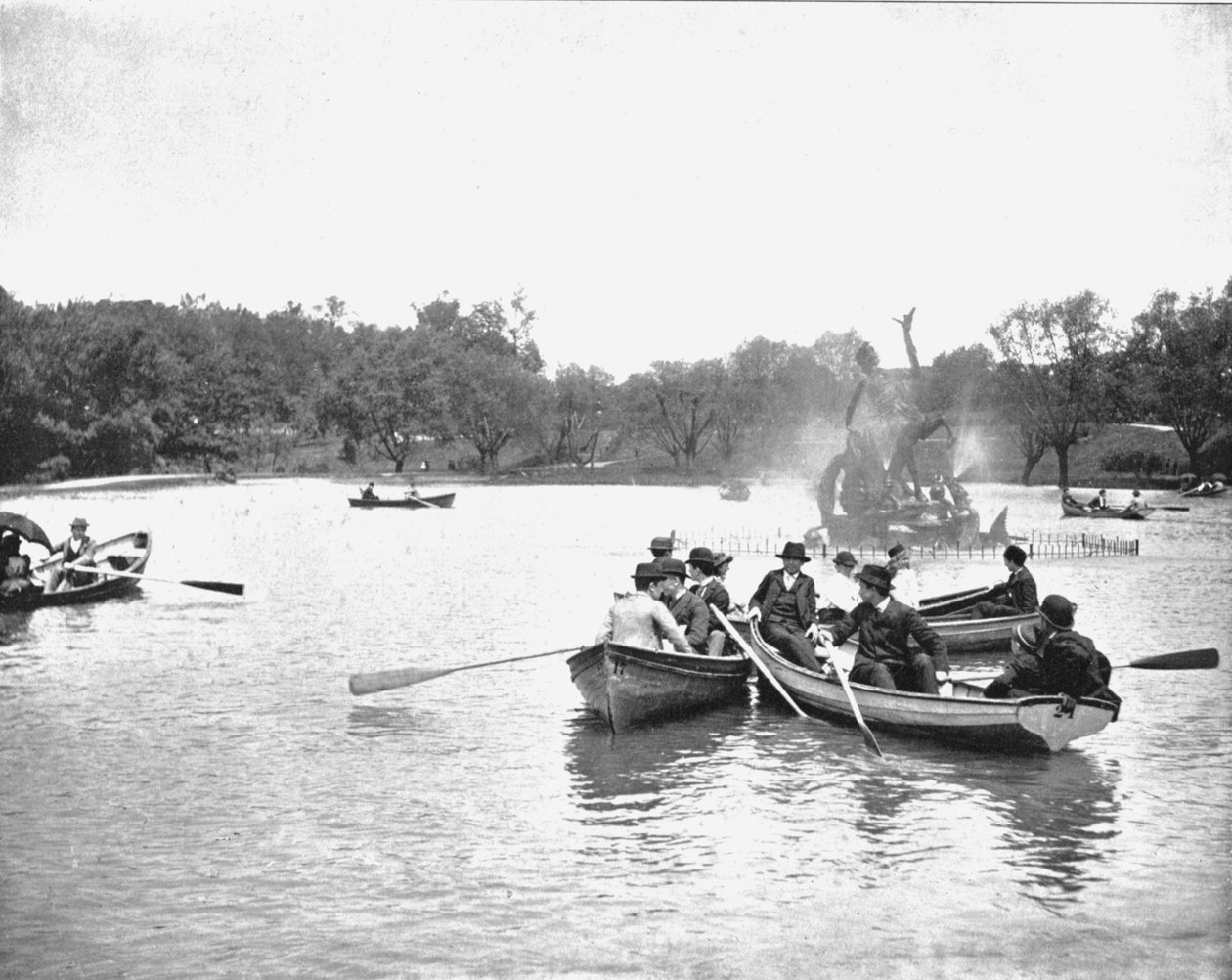 米国オハイオ州クリーブランドのウェイドパークにある湖、c1900。 作： 不明
