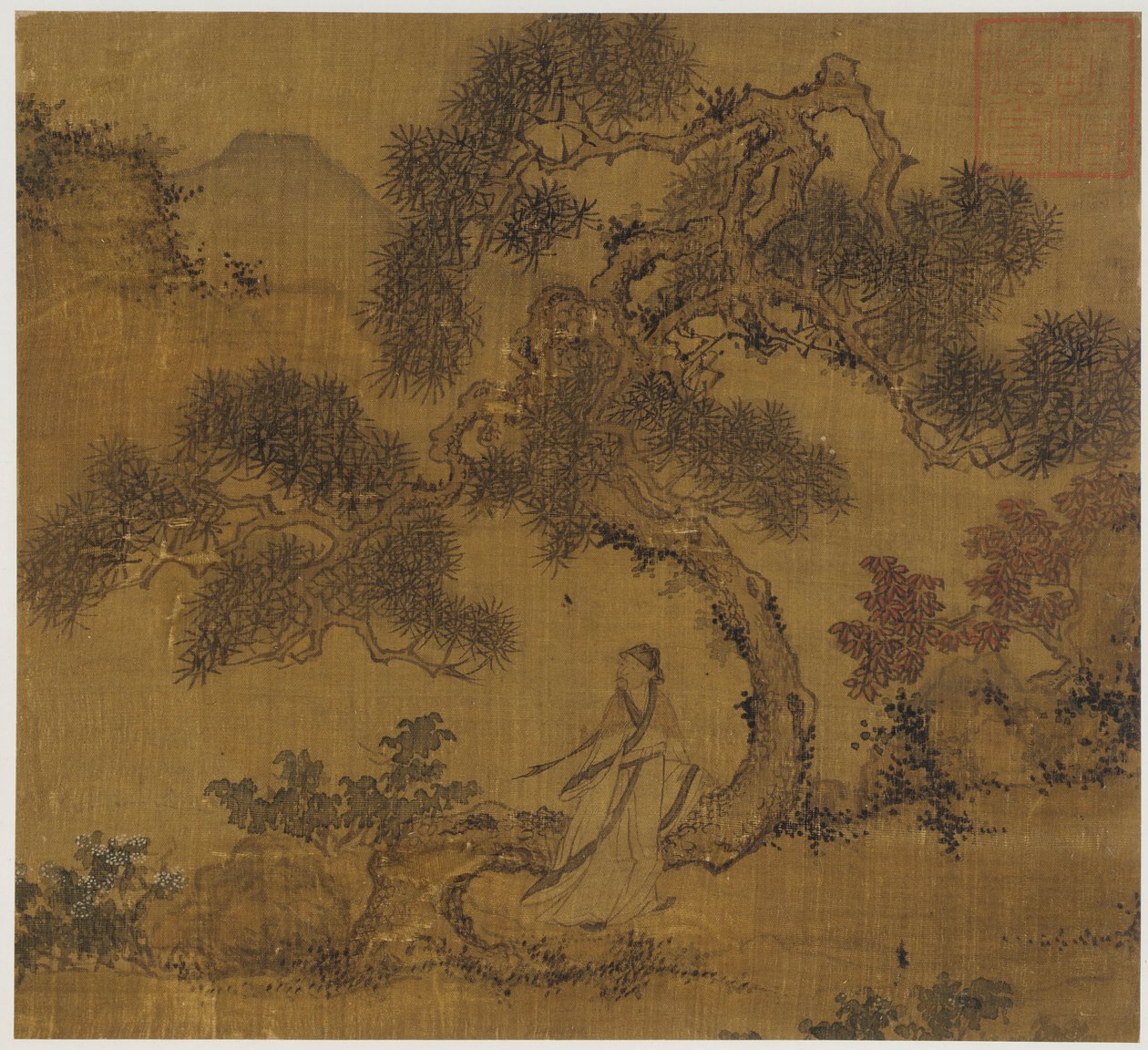 風景：松の下の男、明王朝、1368-1644。 作： 不明