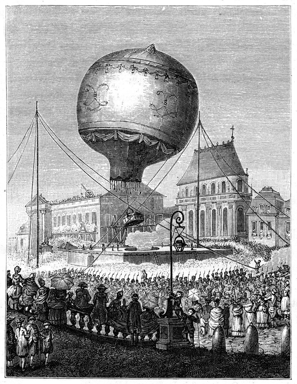 1885年後半の1885年の熱気球の打ち上げ 作： 不明