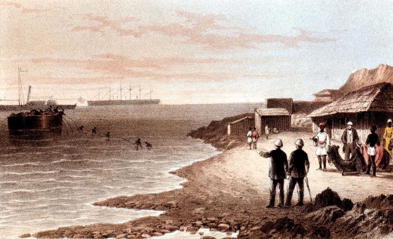 ボンベイとアデンの間のインド洋を横切る電信ケーブルの敷設、1870年 作： 不明