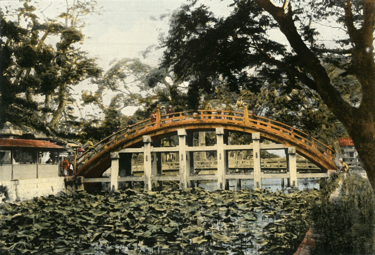 Le Pont Sumiyoshi A Osaka, Sumiyoshi Bridge in Osaka, 1900.  作： 不明
