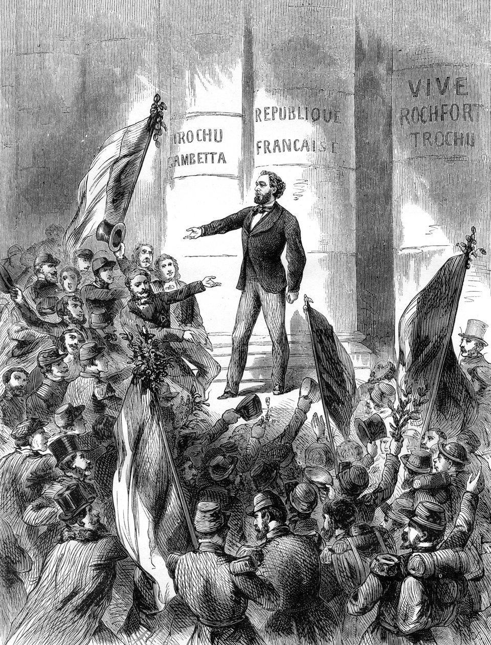 1870年9月4日、フランス共和国を宣言するレオンガンベッタ1882-1884 作： 不明