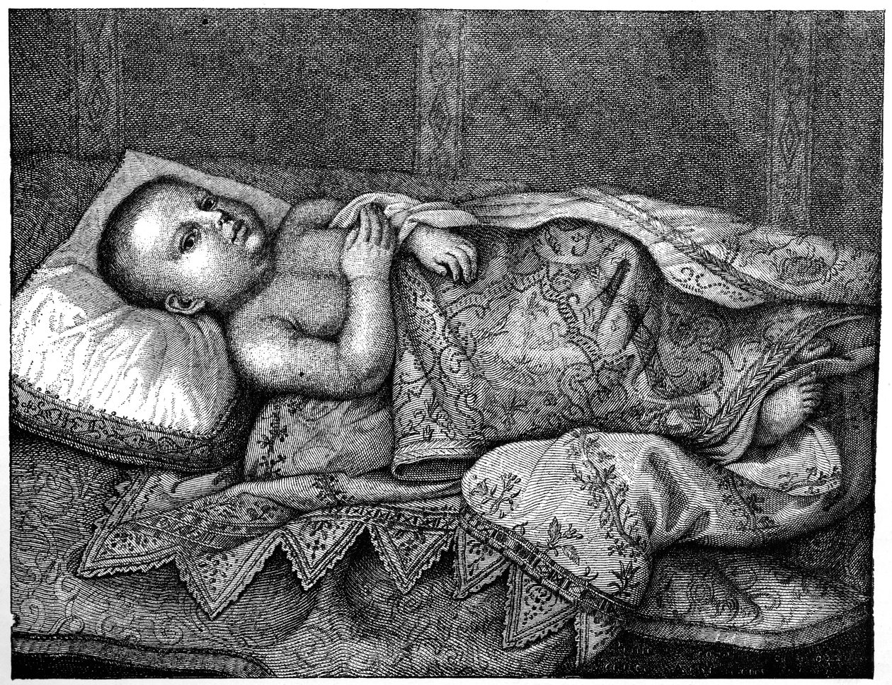 レオポルドデメディチ1617〜1675年、彼のゆりかご、1882年 作： 不明